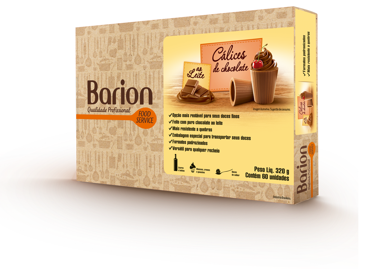 Mostrar detalhes de Cálices de Chocolate Ao Leite 60 Und 320g - BARION Imagem de Cálices de Chocolate Ao Leite 60 Und 320g - BARION